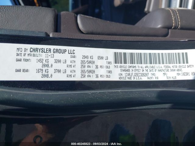 1C4RJFJG5EC326207 Jeep Grand Cherokee Summit