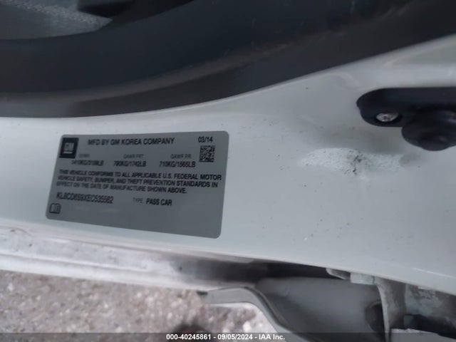 Chevrolet SPARK 1LT 2014 KL8CD6S9XEC535562 Image 9