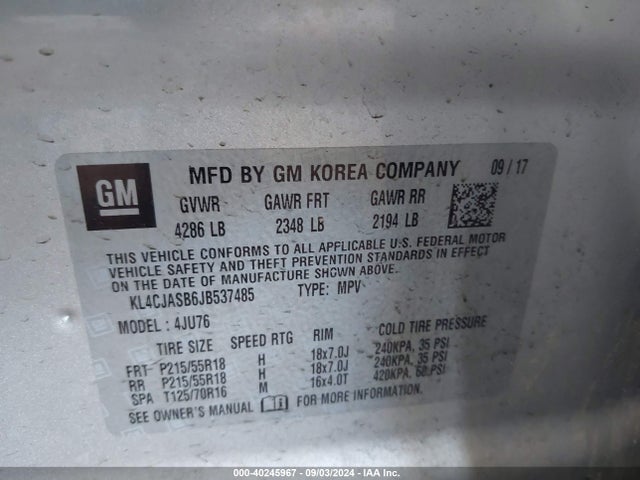 Buick Encore Preferred 2018 KL4CJASB6JB537485 Image 9
