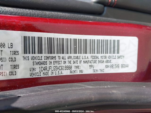 1C4RJFLG5HC619980 Jeep Grand Cherokee Trailhawk 4x4