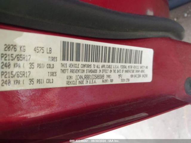 1C4NJRBB1ED509309 Jeep Patriot Sport