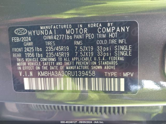 KM8HA3A30RU139458 Hyundai Kona N Line