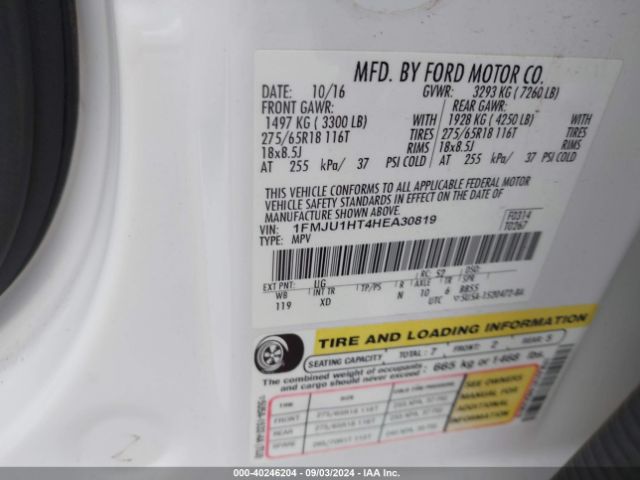 1FMJU1HT4HEA30819 Ford Expedition Xlt