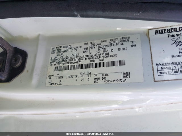 Ford E-150 Commercial 2014 1FTNE1EW6EDA16228 Image 9