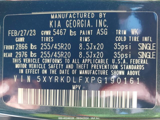 5XYRKDLFXPG190161 KIA Sorento X-line Sx Prestige