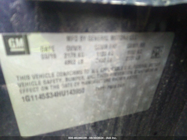 Chevrolet IMPALA 2LZ 2017 1G1145S34HU143950 Image 9
