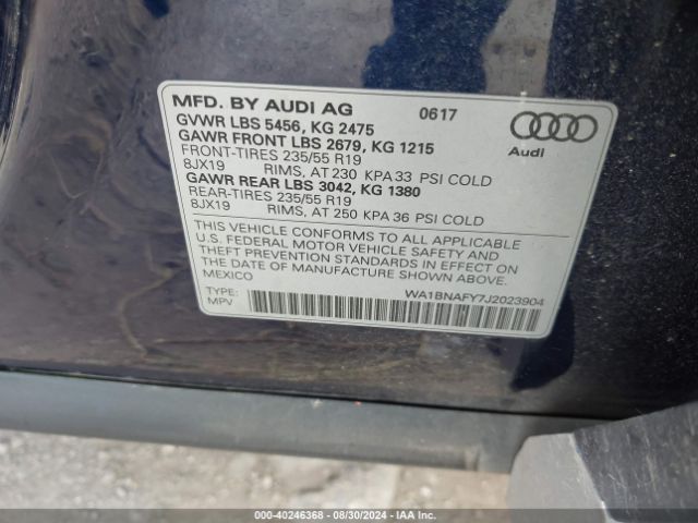 WA1BNAFY7J2023904 Audi Q5 2.0t Premium