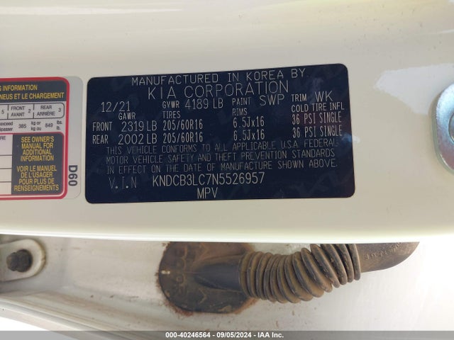 KIA Niro Lxs 2022 KNDCB3LC7N5526957 Image 9