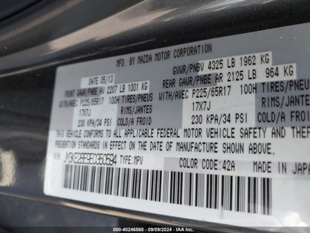 JM3KE2BE9E0350594 Mazda CX-5 SPORT