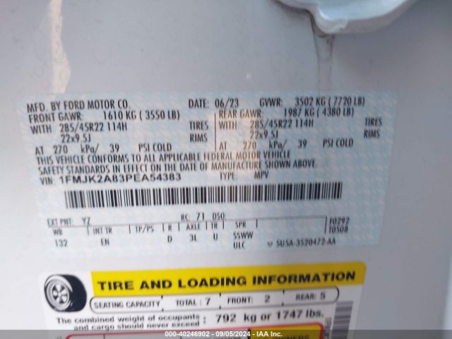 1FMJK2A83PEA54383 Ford Expedition Limited Max