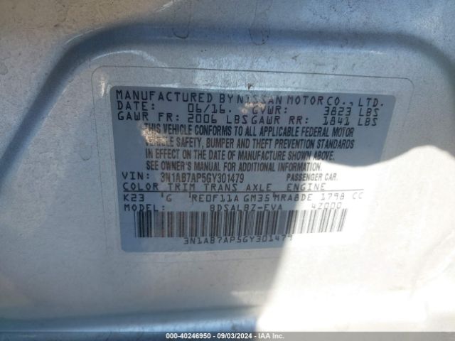 3N1AB7AP5GY301479 Nissan SENTRA S