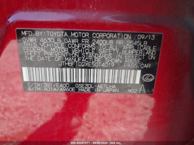 JTHBF1D2XE5014019 Lexus IS 250