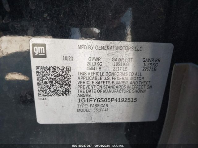 1G1FY6S05P4192515 Chevrolet Bolt Euv Fwd Lt