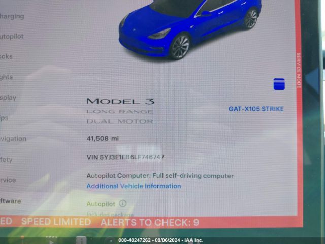 5YJ3E1EB6LF746747 Tesla Model 3 Long Range Dual Motor All-wheel Drive
