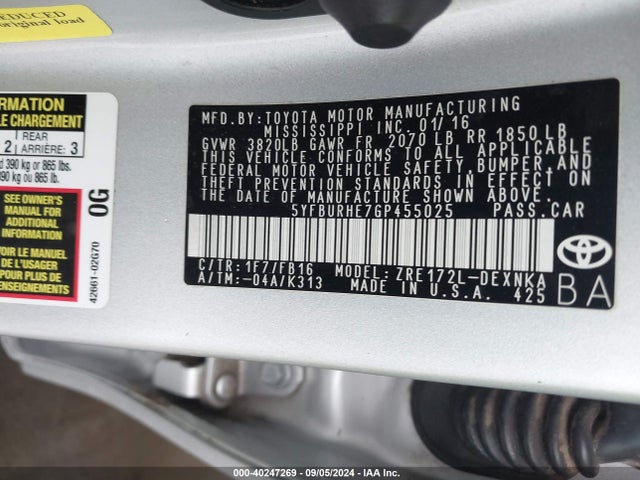 Toyota Corolla Le Plus 2016 5YFBURHE7GP455025 Image 9