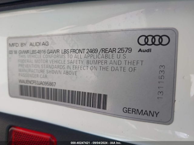 WAUENCF53JA095867 Audi A5 2.0t Premium