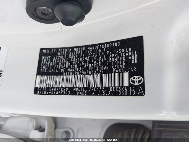 Toyota COROLLA SE 2017 5YFBURHE9HP613527 Image 9