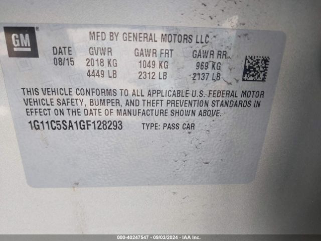 1G11C5SA1GF128293 Chevrolet Malibu Limited Lt