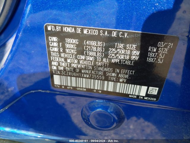 3CZRU6H1XMM735559 Honda Hr-v Awd Sport