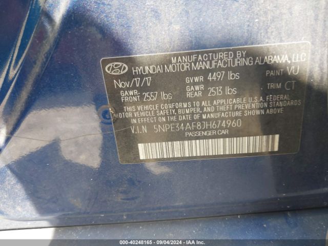 5NPE34AF8JH674960 Hyundai Sonata Sport