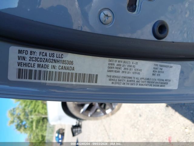 2C3CDZAG2NH185306 Dodge Challenger Sxt