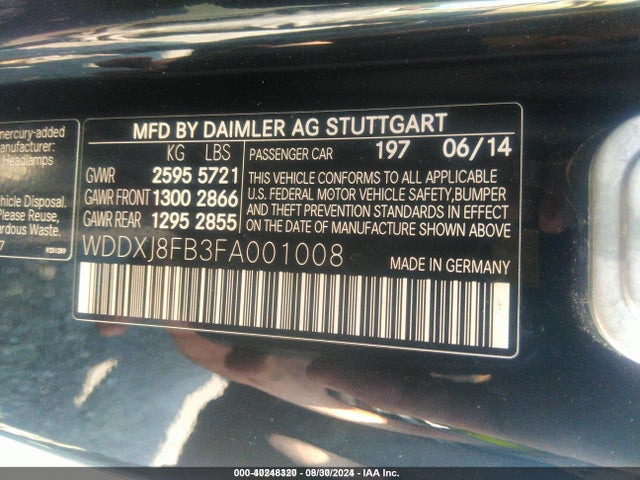 WDDXJ8FB3FA001008 Mercedes-Benz S 550 4matic