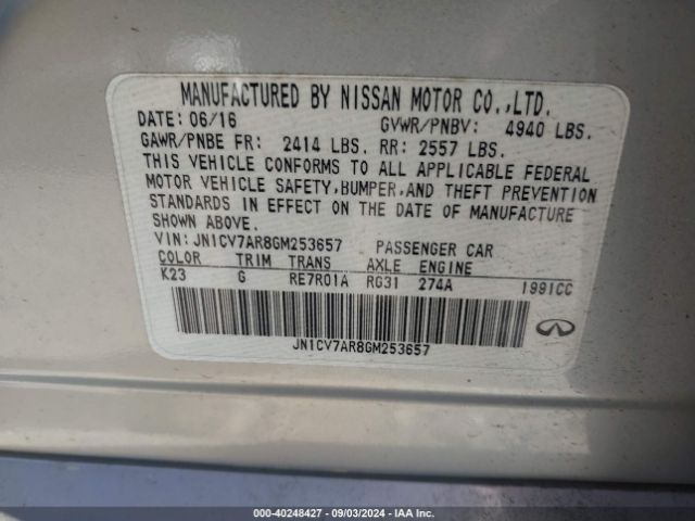JN1CV7AR8GM253657 Infiniti Q50 2.0t Premium