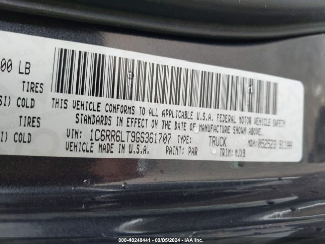 1C6RR6LT9GS361707 RAM 1500 Big Horn