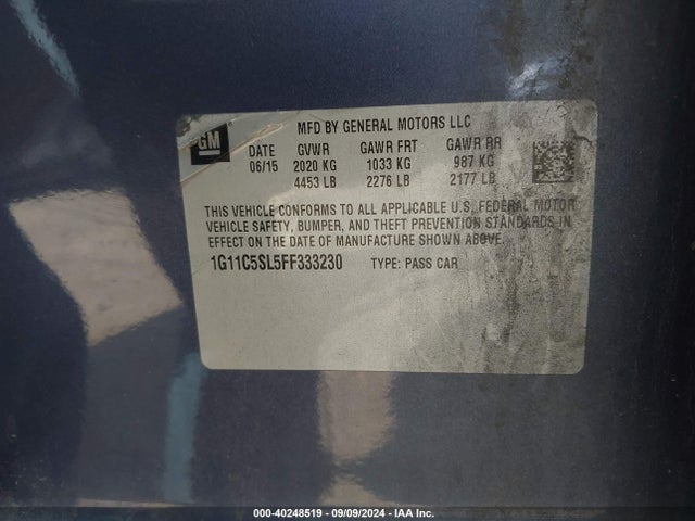 1G11C5SL5FF333230 Chevrolet MALIBU 1LT