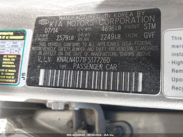 KIA Cadenza Premium 2015 KNALN4D71F5177260 Image 9