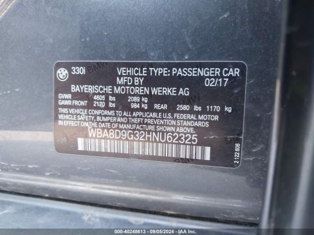 WBA8D9G32HNU62325 BMW 330i Xdrive