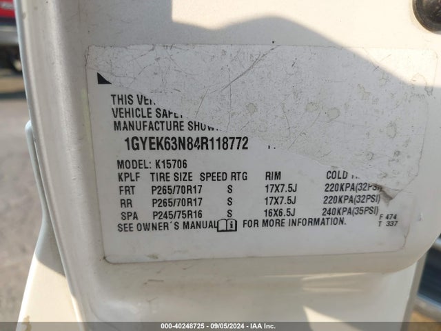 2004 CADILLAC ESCALADE 1GYEK63N84R118772 Photo 8