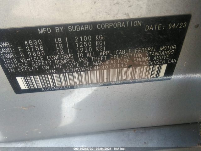 4S3BWAB64P3017195 Subaru Legacy