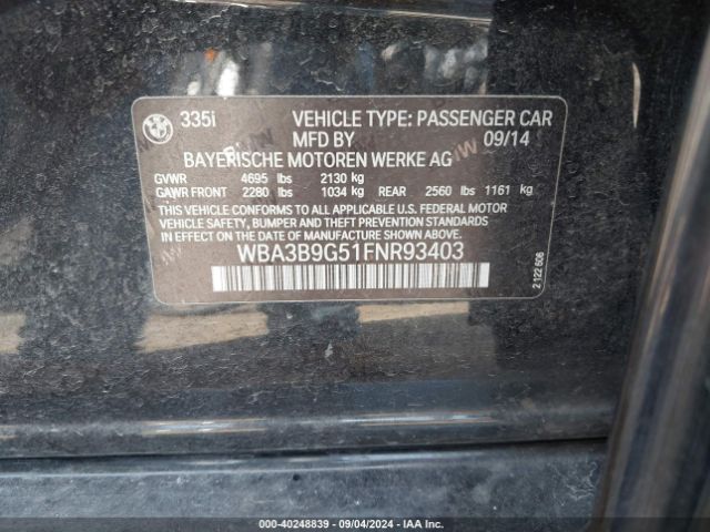 WBA3B9G51FNR93403 BMW 335i Xdrive