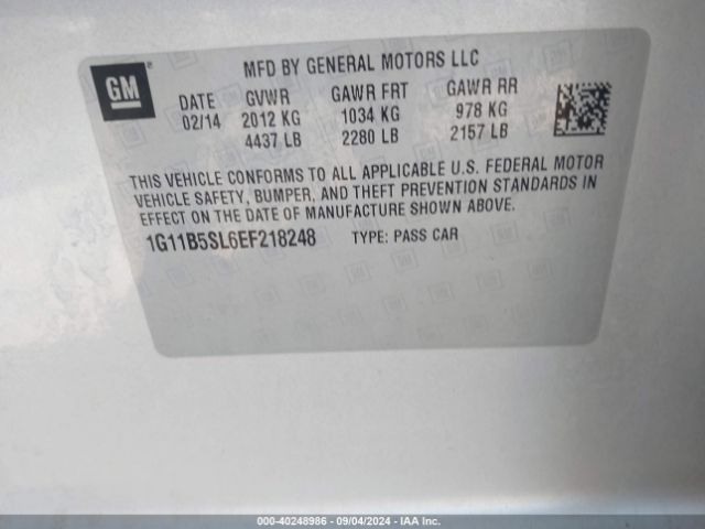 1G11B5SL6EF218248 Chevrolet Malibu 1ls