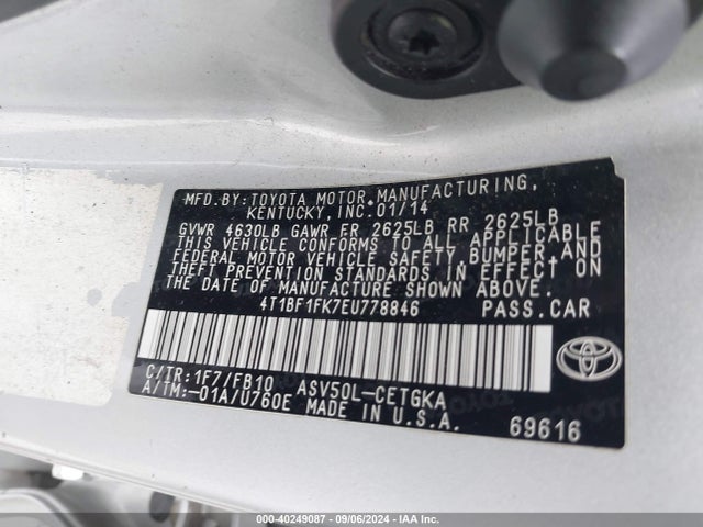 Toyota CAMRY XLE 2014 4T1BF1FK7EU778846 Image 9