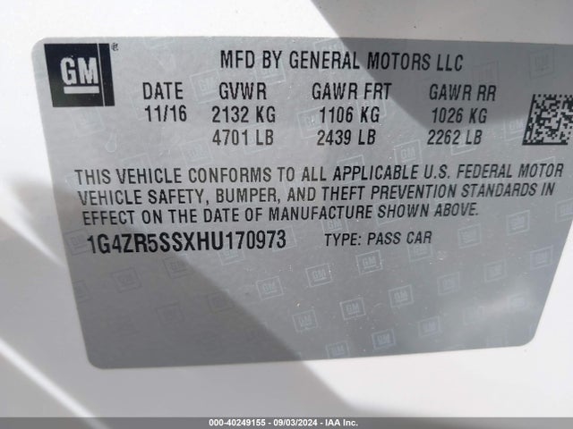 1G4ZR5SSXHU170973 Buick Lacrosse Premium