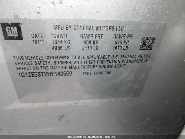 Chevrolet MALIBU 1LT 2017 1G1ZE5ST2HF142669 Image 9