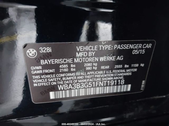 WBA3B3G51FNT19118 BMW 328i Xdrive