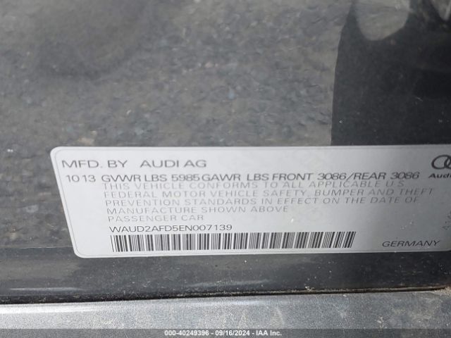 WAUD2AFD5EN007139 Audi S8 4.0t