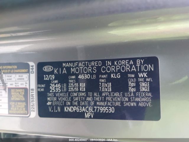 KNDP63AC6L7799530 KIA SPORTAGE S