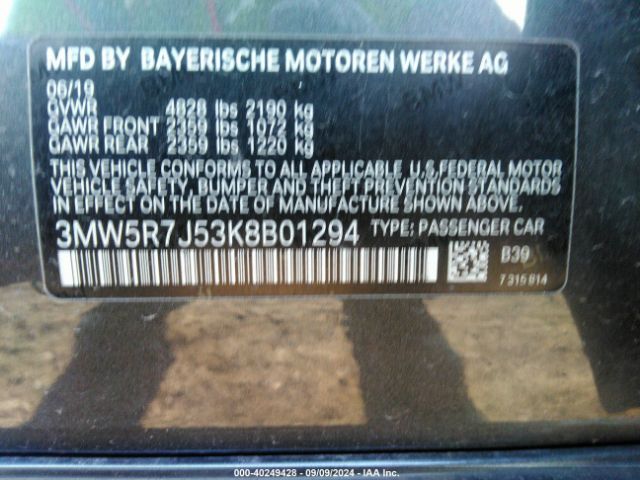 3MW5R7J53K8B01294 BMW 330i Xdrive