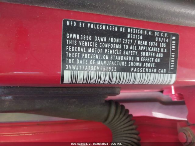 3VWJ17AT5EM651922 Volkswagen Beetle 1.8t