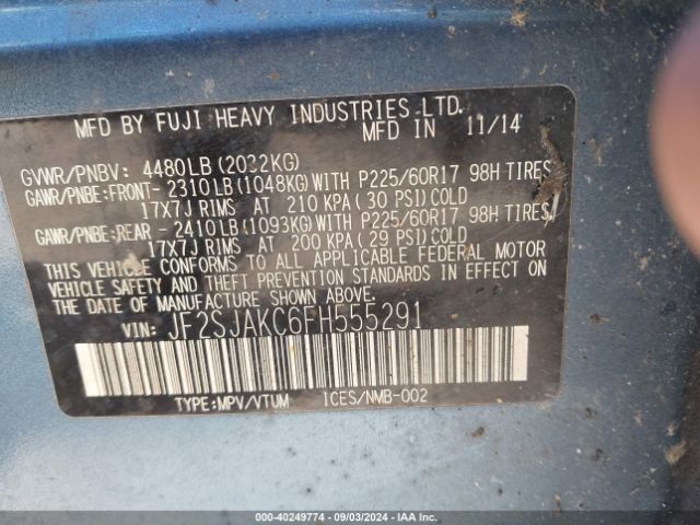 JF2SJAKC6FH555291 Subaru Forester 2.5i Limited