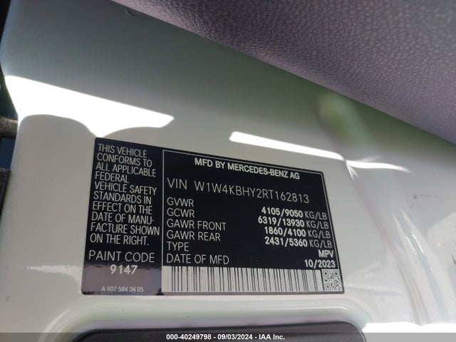 W1W4KBHY2RT162813 Mercedes-Benz Sprinter 2500 Standard Roof 4-cyl Diesel