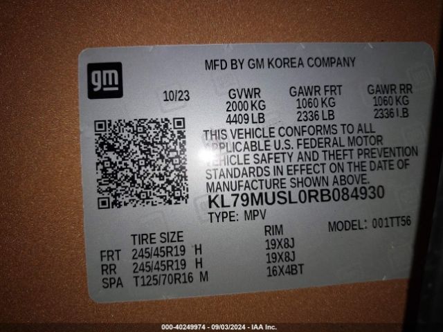 KL79MUSL0RB084930 Chevrolet Trailblazer Awd Rs
