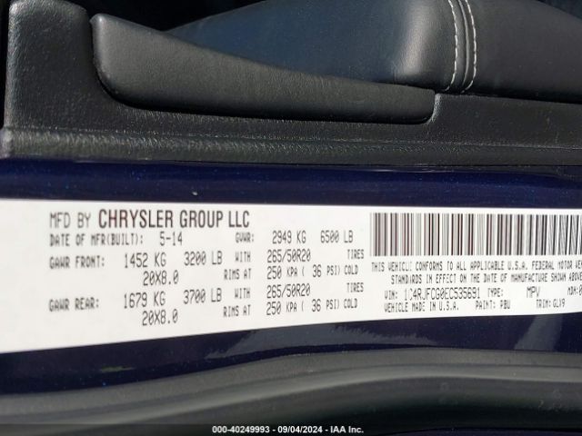1C4RJFCG0EC535691 Jeep Grand Cherokee Overland