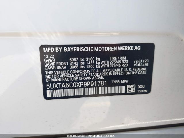 5UXTA6C0XP9P91781 BMW X5 Phev Xdrive45e