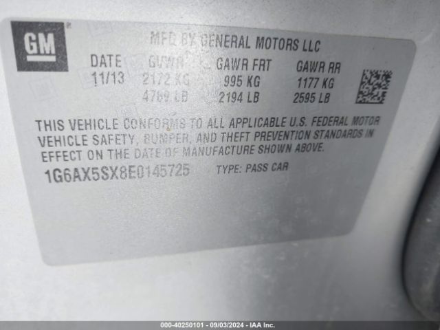 1G6AX5SX8E0145725 Cadillac CTS LUXURY