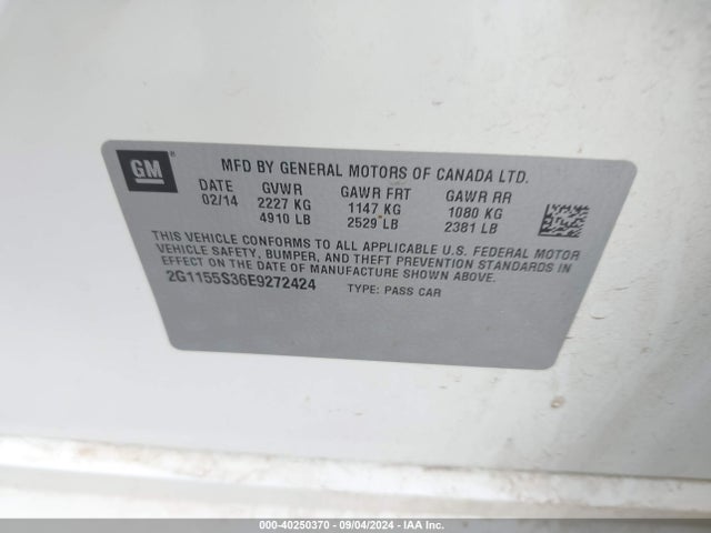 Chevrolet IMPALA 2LZ 2014 2G1155S36E9272424 Image 9